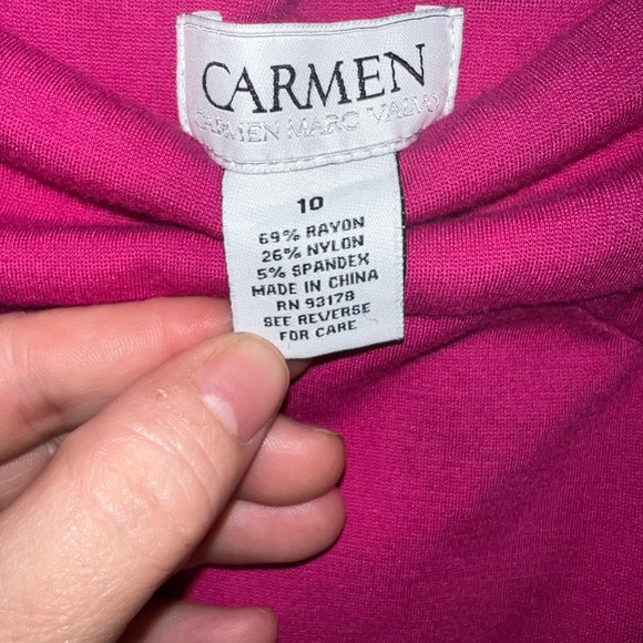 Carmen Marc Valvo Fuchsia Scalloped Skirt - Picture 4 of 6